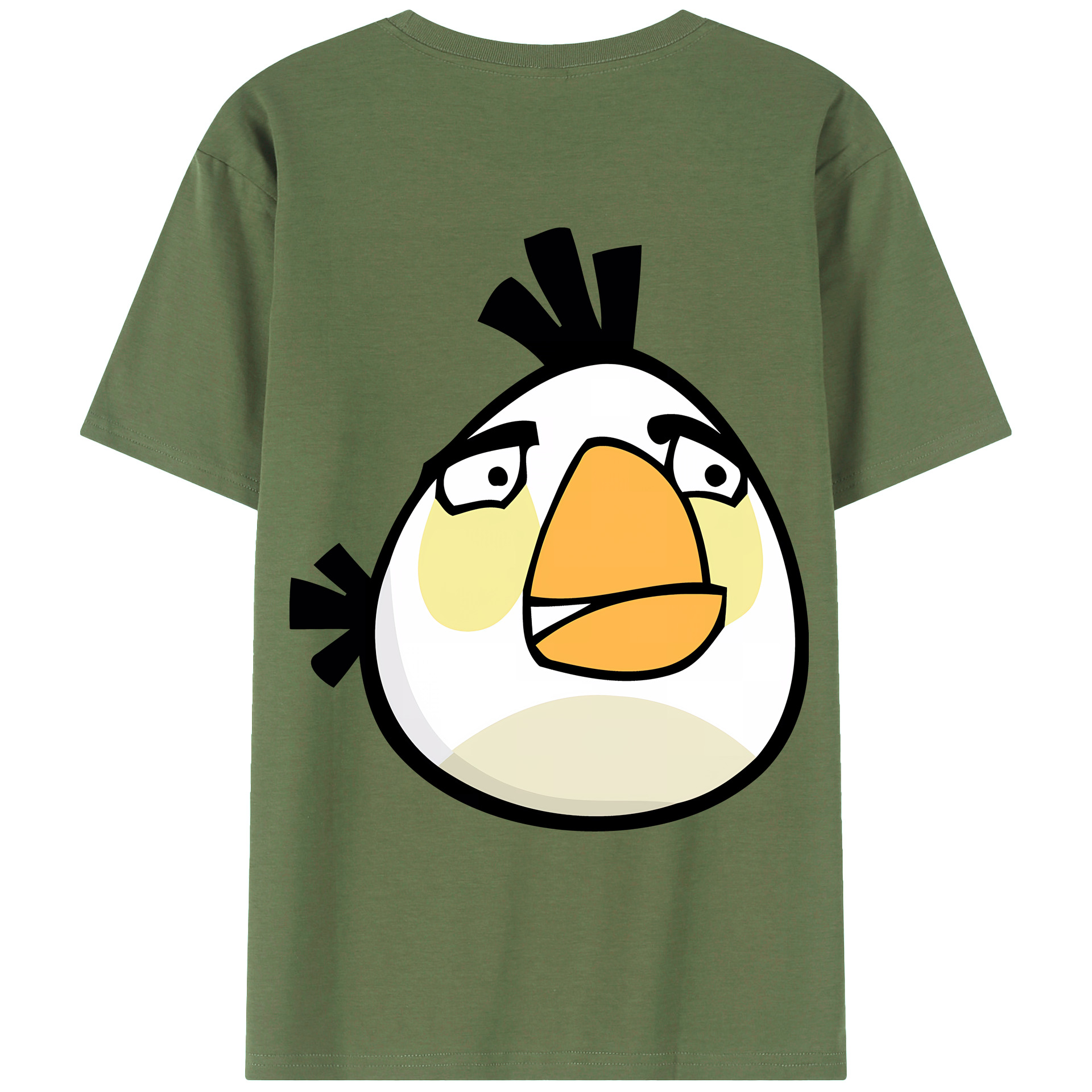 （画像用） Angry Birds アングリーバード 綿100％ メンズ半袖Tシャツ（バックプリント） 通気性